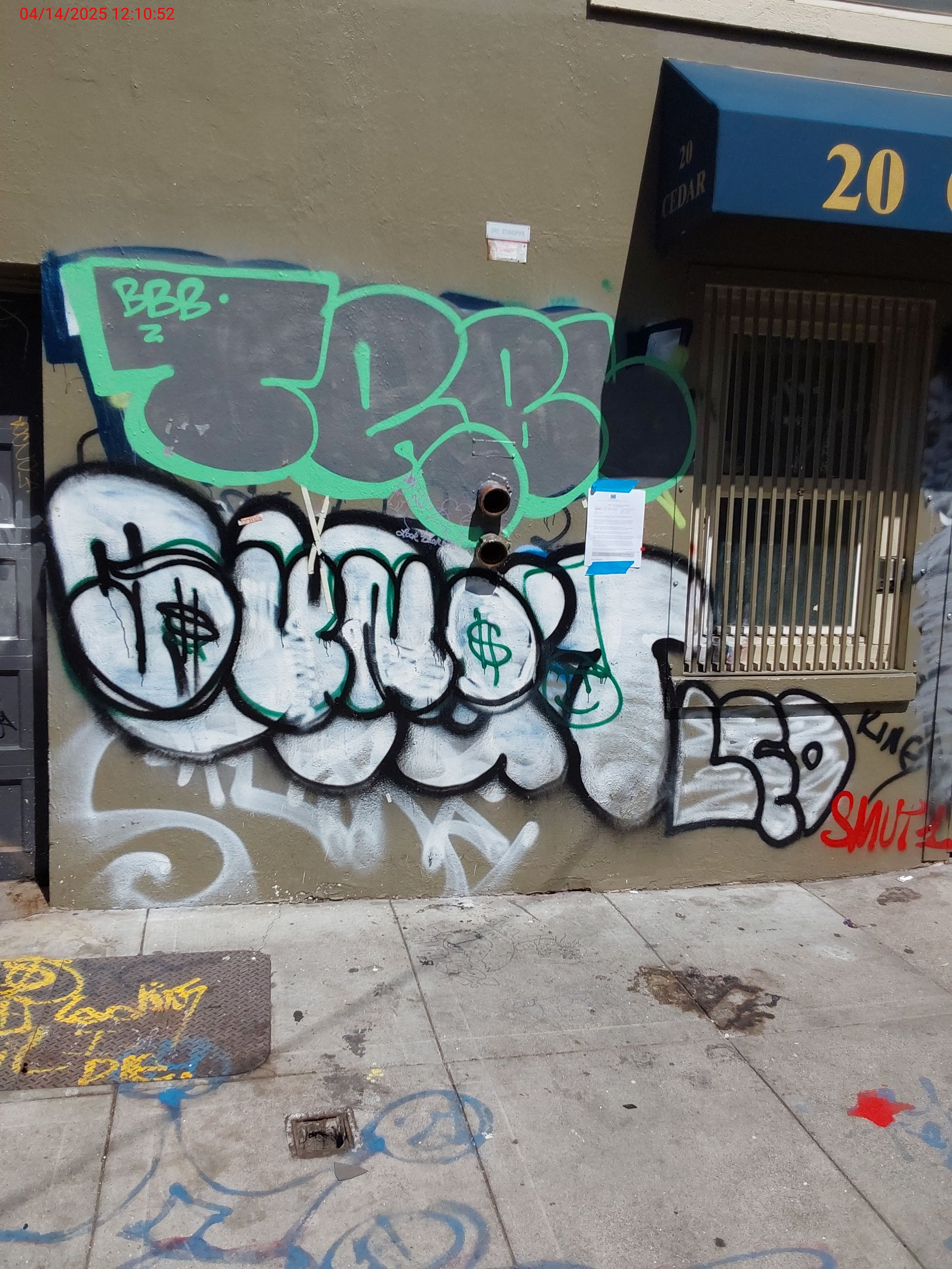 Graffiti at 20 CEDAR ST