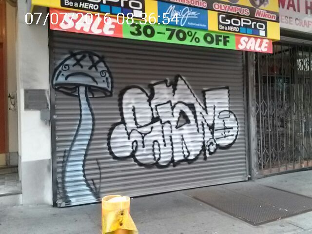Graffiti at 829 Grant Ave